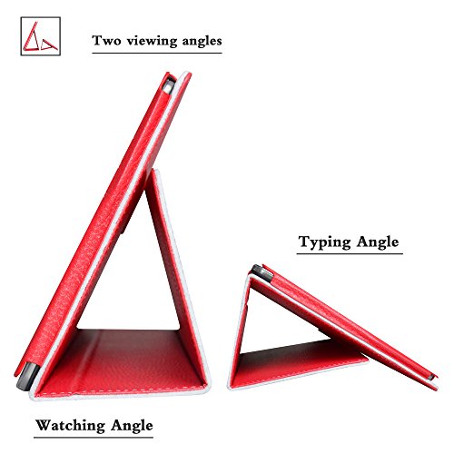 Sprint Slate 8" Tablet Case,Mama Mouth PU Leather Folio 2-Folding Stand Cover for 8" Sprint Slate 8 (AQT80) / Sprint Slate 8 Plus Android Tablet,Red - Thumbnail 4