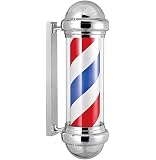 Poteau De Barbier Lumineux Rotatif - LED 75 Cm - Rayures Rouge, Bleu, Blanc - Étanche - Pour Salon Coiffure, Bar, Décoration Extérieure - 2