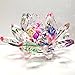 Amlong Crystal 4 inch Sparkle Crystal Lotus Flower Feng Shui Home Decor with Gift Box