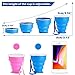 Eastshining Collapsible Travel Portable Cup Telescopic Outdoor Camping Mug with Food-Grade Silicone Pocket-Sized Drinking Water Wine for Hiking Picnic 6.7oz（200ml） with Lid-Blue and Rose Red