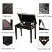 Bonnlo Padded Wooden Piano Bench with Music Storage Keyboard Stool Artist Benches Stool Tufted Seat,Black