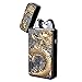 DaLanZom® Chinese Dragon USB Rechargeable Windproof Electric Plasma Arc Lighter, Flameless Electronic Pulse Arc Cigarette Lighter Set with USB Charging Cable (Black)