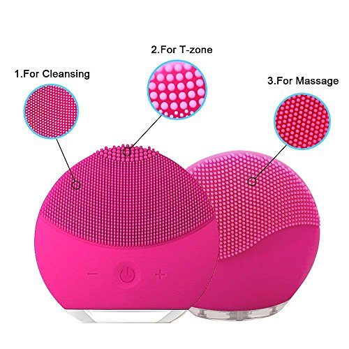Facial Cleansing Brush, Waterproof Silicon Facial Cleaner and Masager Electric Cleansing System for Deep Cleansing Skin Care - Thumbnail 3