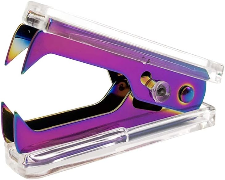 1 Pack Rainbow Staples Remover Clear Acrylic Body Steel Jaws Staple Puller Removal Tool for Dress Up Home Office School Desk Accessories Gift (1 Pack, Clear & Rainbow Tone) : Office Products