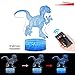 3D Night Light, 7 Colors Changing Smart Switch Remote Control USB & Battery Powered Jurassic Dinosaur Toy 3D Crackle LED Desk Lamps Perfect Birthday Christmas Party Gift for Baby Kid Boy Girl Friend