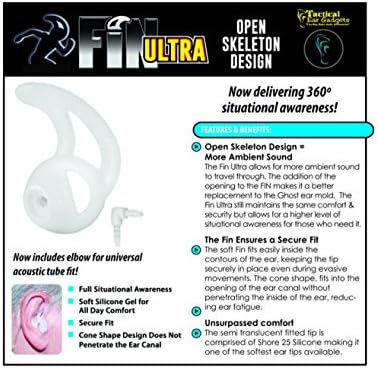 Ear Phone Connection Fin Ultra Ear Tip, Open Skeleton Design Ear Mold