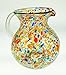 Mexican Glass Margarita or Juice Pitcher, Pebble or Bumby Confetti, Bola or Bowl Shape Design