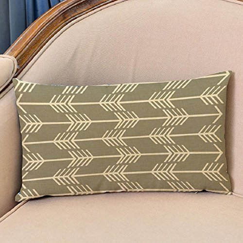 Ikevan Fashion Arrow Printing Pillowcase Sofa Bed Home Decoration Festival Rectangle Pillow Case Cushion Cover(12" x 20") (G)