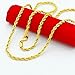 ATJC Mens 24K Yellow Gold Filled Rope Chain Necklace 3mm