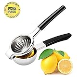 Vilapur Lemon Squeezer, Top Rate Premium Quality 304 Stainless Steel with Silicone Handles (black)