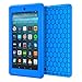 MoKo Case for All-New Amazon Fire 7 Tablet (7th Generation, 2017 Release Only) - [Honey Comb Series] Light Weight Shock Proof Soft Silicone Back Cover [Kids Friendly] for Fire 7, Blue
