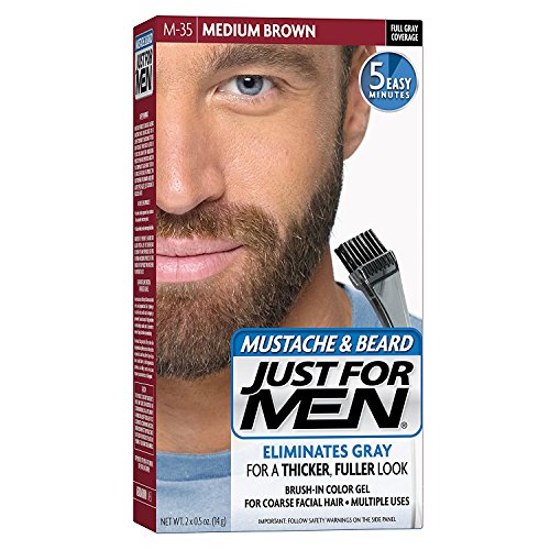 Just For Men Brush-In Color Mustache & Beard - Medium Brown - 2 pk
