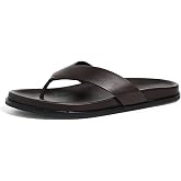 Chocolate Leather Loop Thong Sandals by Tony Bianco