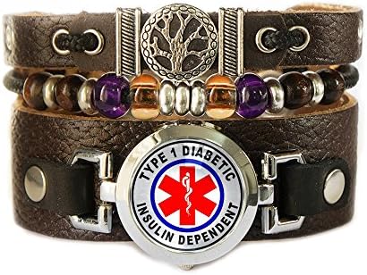 Diabetes Type 1 - Beaded Medical ID Bracelet with Tree of Life - Small