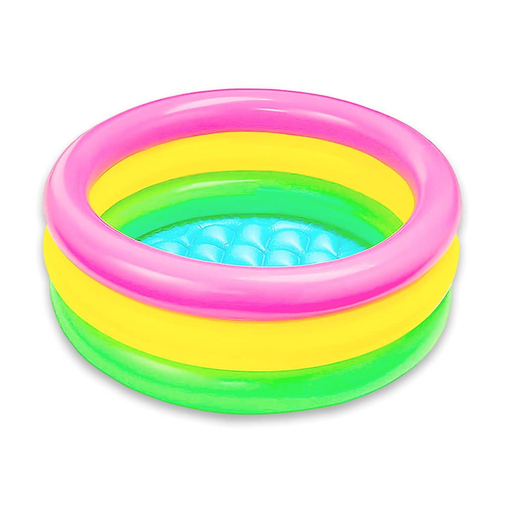 CYSJ Fast Set Swimming Pool, Inflatable Swimming Pool,Three Ring Paddling Pool, Inflatable Blow Up Round Padded Swimming Pool with Wide Vinyl, Sides for Extra Safety, Garden for Children Fun Splash