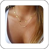 Andelaisi Boho Coin Pendant Necklace Gold Disc Chain Necklace Vintage Sequins Necklace Layered Tube Bar Choker Necklace Jewelry for Women