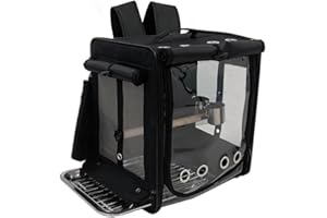 QYINXIU Bird Carrier Bag Birds Travel Cages with Stand, Bird Backpack Carrier with Indestructible Stainless Steel Mesh, Large