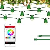 PLAYBULB 16ft/5m Waterproof Smart Led Extension Pack String Lights, Color Changing LED Lighting Chains Conrtol via Smartphone App, USB/Battery Powered - for Xmas, Wedding, Patio, Christmas, Party,