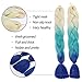 GX Beauty 4Pcs/Lot Ombre Jumbo Braiding HaiBraid Hair Extensions 24 Inch Synthetic Crochet Braids Hair for Women(White/Lake Blue/Royal Blue)