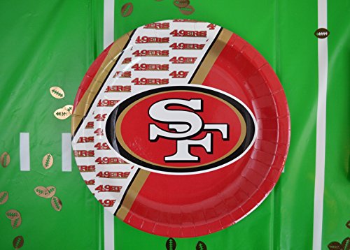Duck House Official National Football Fan Shop Authentic NFL Tailgate Party Kit Bundle for 20 Fans - Table Setting and More (San Francisco 49ers)