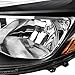 Fits for 2012-2014 ford Focus Headlights Replacement Black Housing Amber Reflector Clear Lens (Driver and Passenger Side)