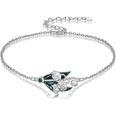 LWQQWL Sunflower/Lily of Valley/Carnation/Camellia/Daisy/Peach Blossom/Rose/Tulip Bracelet 925 Sterling Silver Birth Flower Bracelet for Women Jewelry Gifts