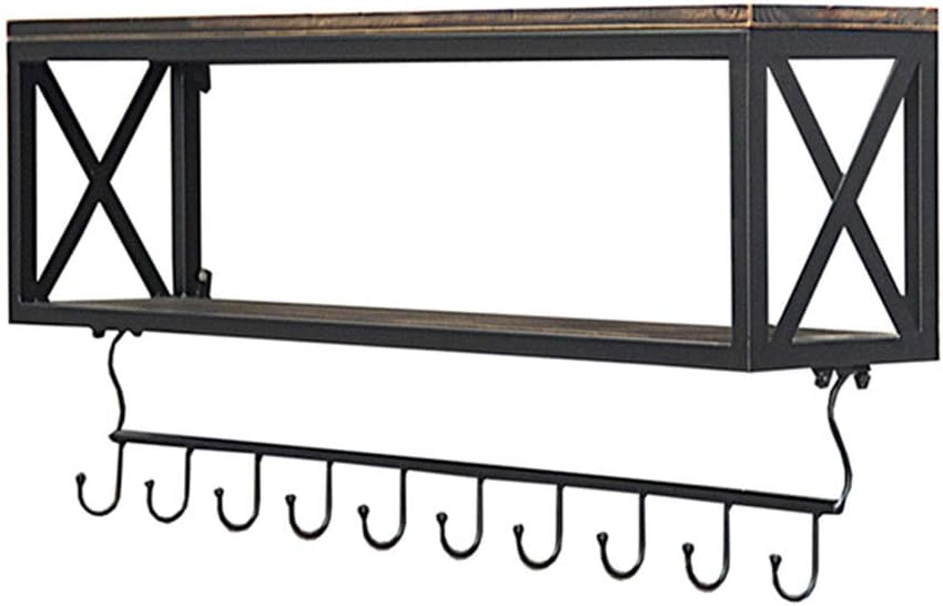 LIANGJUN Baldas Flotantes Arte De Hierro Madera Maciza ...