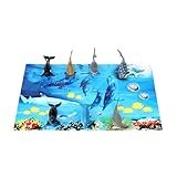 Fun Central AZ912 7ct 5 Inch Sharks Tub, Shark Toy Set, Shark Bath Tub, Shark Toys for Kids, Ocean Themed Party, Science Project, Marine Life, Sea Creature, Plastic Animal Figures