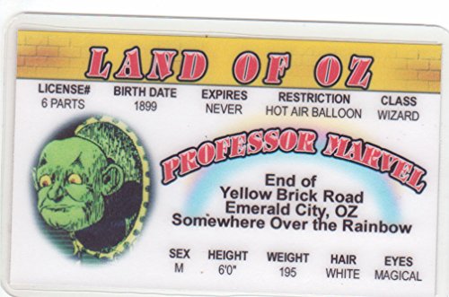 Professor Marvel the Wizard Of Oz LAND OF OZ Novelty Drivers License / Fake I.d. Identification for Frank Morgan / W.W. Denslow Fans
