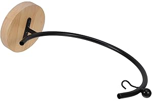 Homoyoyo Large Iron Ornament Display Stand with Wood Base – Hanging Glass Globe Holder for Tabletop