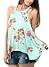 Sidefeel Women High Neck Floral Print Sleeveless Tank Top Large Green