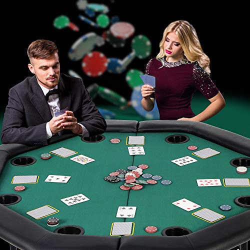 LUCKYERMORE-Poker-Table-8-Player-48-Octagon-Folding-Texas-Poker-Blackjack-Game-Table-with-Cup-Holder