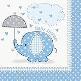 Blue Elephant Baby Shower Beverage Napkins