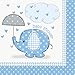 Blue Elephant Baby Shower Beverage Napkins