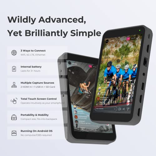 YoloLiv Instream, Vertical Live Video Streaming Equipment Switcher, Encoder, Recorder, Monitor for Instagram, Tiktok