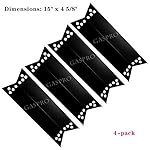 GASPRO PGP681(4-pack) Porcelain Steel Heat Plates Heat Shield, Heat Tent, Burner Cover Replacement for Charbroil, Kenmore Sears, Tera Gear Model Grills(15inch x 4 5/8inch)