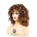 Baruisi Short Curly Brown Afro Wigs for Women Synthetic Heat Resistant Cosplay Hair Wig with Wig Cap