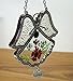BANBERRY DESIGNS Love Angel Suncatcher Silver Metal & Glass with Pressed Flower Wings & Hanging Heart Shaped Charm - 4.5 Inch