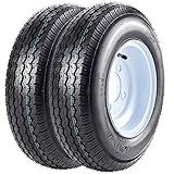 Set of 2 VANACC Trailer Tires with Rims 480-8 4.80-8 4.80x8 4 Lug 8