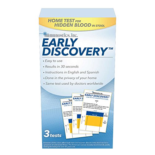 Early Discovery Home Colorectal Tests for Early Detection of Blood in Stool, HSED-3 (Pack of 3)