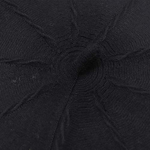 French Beret Hat,Reversible Solid Color Cashmere Beret Cap for Womens Girls Lady Adults (Black1)