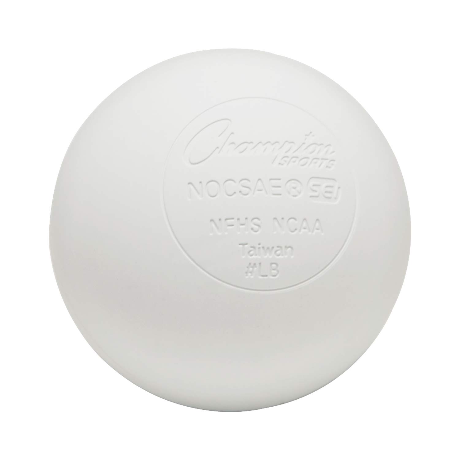 Champion Sports Colored Lacrosse Balls: White Official Size Sporting Goods Equipment for Professional, College & Grade School Games, Practices & Recreation - NCAA, NFHS and SEI Certified - 1 Pack