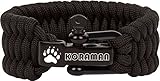 Paracord Survival Bracelet with Adjustable Black Stainless Steel D Shackle - Grade Type III Military Bracelet - Suitable for 8 to 9 Inch Wrists