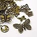 Heart Rock Beads 40pc Butterfly Charms, Pendants, Antique Bronze