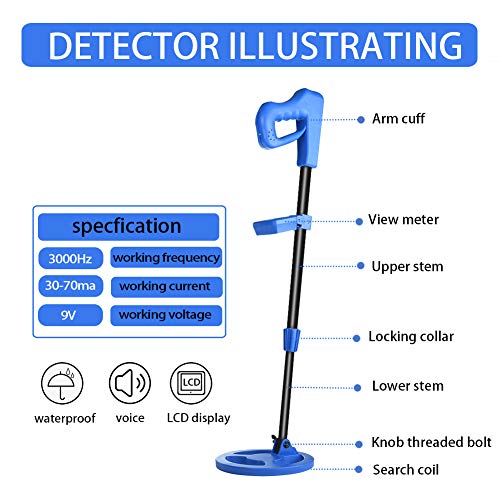 Wedigout KingDetector Advanced Kids Metal Detector Adjustable for Beginners and Children's Toy MD-1011