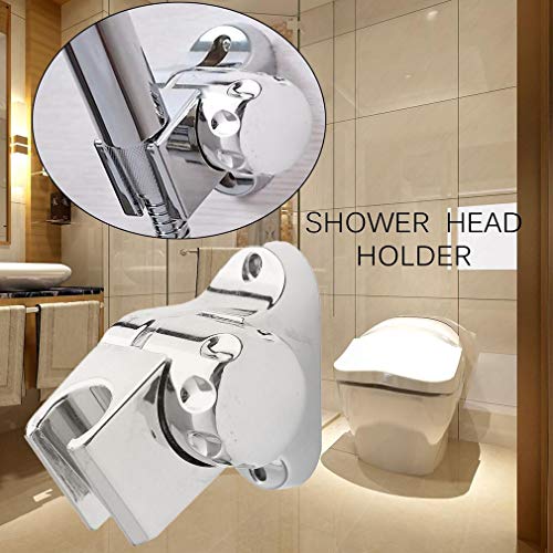 GUAngqi Shower Head Bracket Holder, Adjustable Shower Arm Mount ABS Rotating Bathroom Shower Head Hand Holder Wall Mounted Brackets,Silver