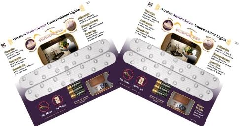 4 Pack Wireless Motion Sensor Undercabinet Light with 12 Duracell AA Batteries