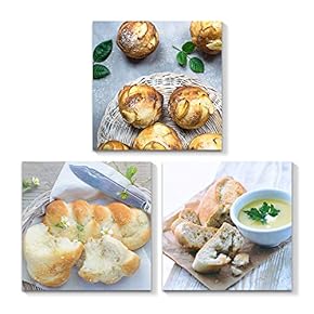 3 Piece Canvas Wall Art for Living Room Bedroom Home Artwork Foods Paintings Ready to Hang - 12"x12"x3 Panels