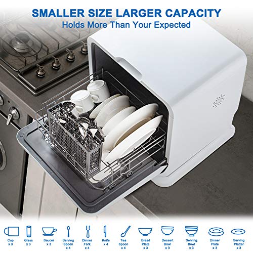 Countertop Dishwasher, GASLAND Chef DW102W Portable Dishwasher With