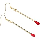TOYANDONA 1 Pair Matchstick Earrings Novelty Stick Drop Dangle Earring Alloy Match Charms Earrings Chic Pendants Earrings Ear Dangler for Women Christmas Cosplay Costume